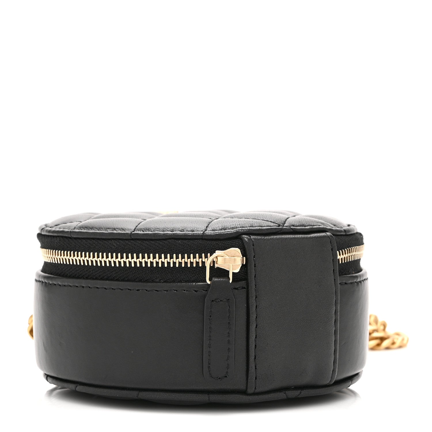 Chanel Lambskin Quilted Pillow Crush Round Clutch With Chain Black 4 of 10
