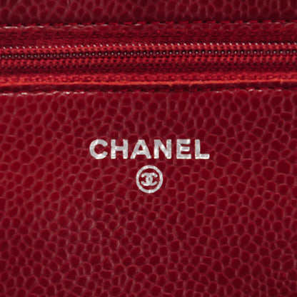 Chanel Caviar Quilted Wallet On Chain WOC Dark Red 6 of 8