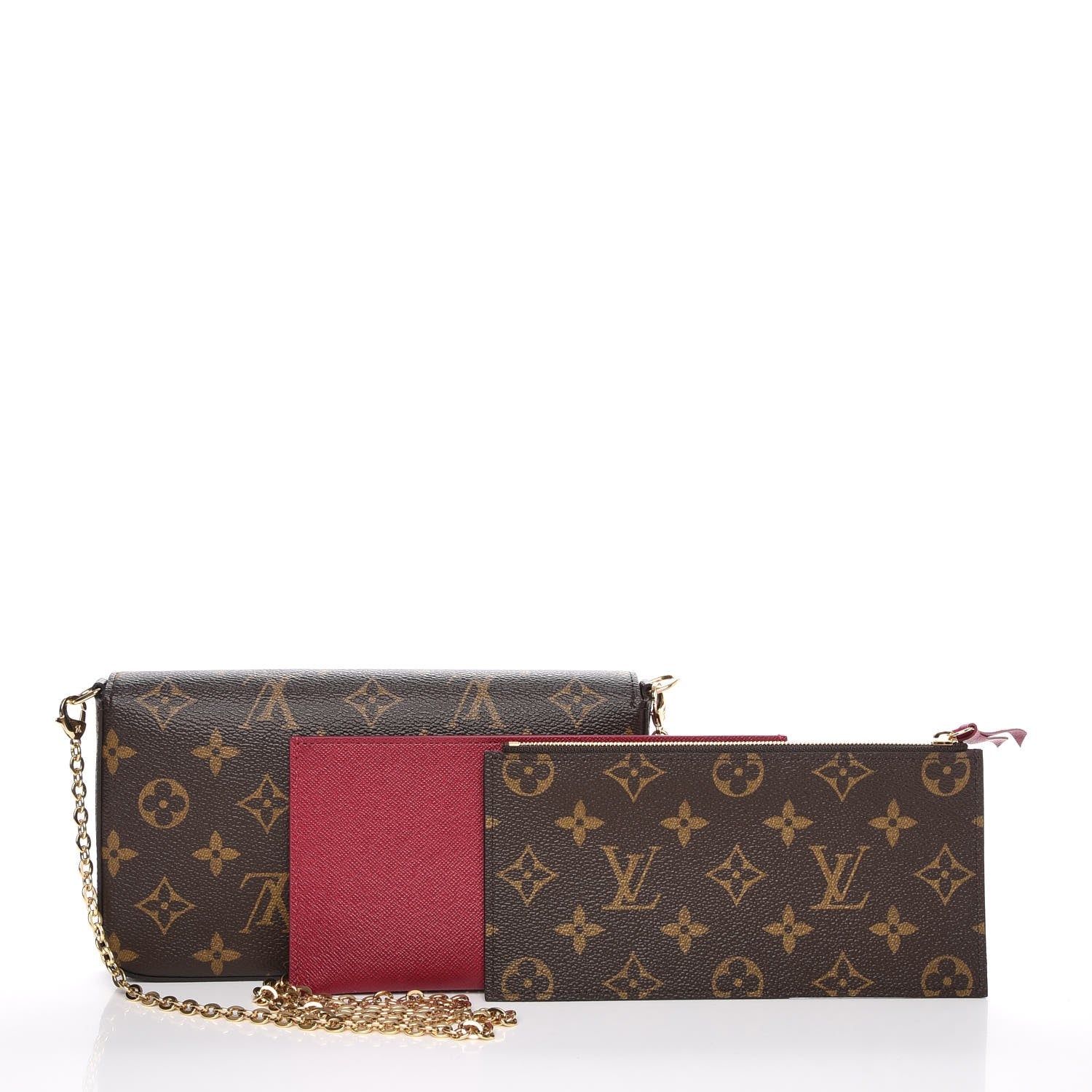 Louis Vuitton Monogram Pochette Felicie Chain Wallet Fuchsia 6 of 11
