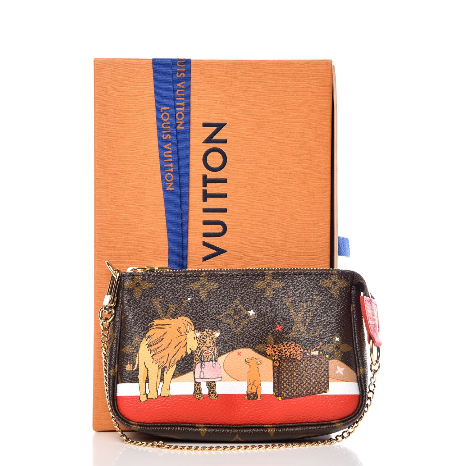 Louis Vuitton Monogram 2018 Christmas Animation Mini Cats Pochette Accessories 8 of 8