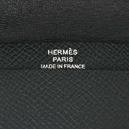 Hermes Epsom Monochrome Bearn Card Holder Wallet Black 7 of 9