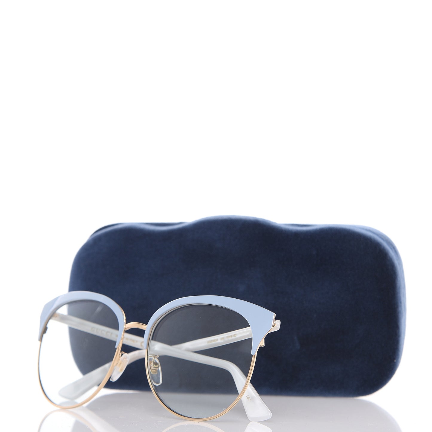 Round Metal GGG0246 Sunglasses Light Blue