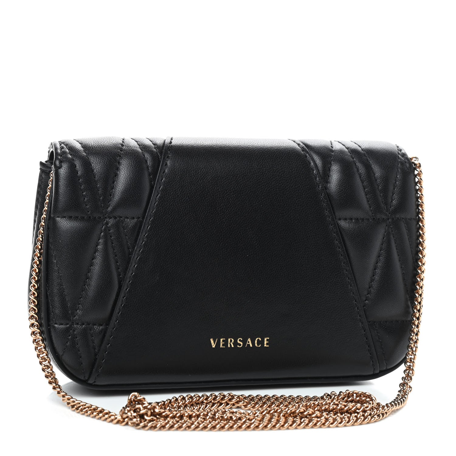 Versace Nappa Quilted Virtus Evening Bag Black 2 of 8