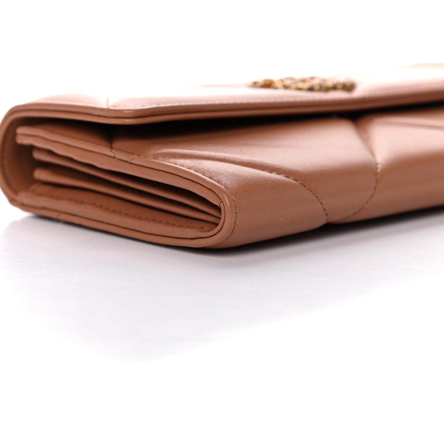 Chanel Lambskin Quilted Chanel 19 Flap Wallet Brown 8 of 18