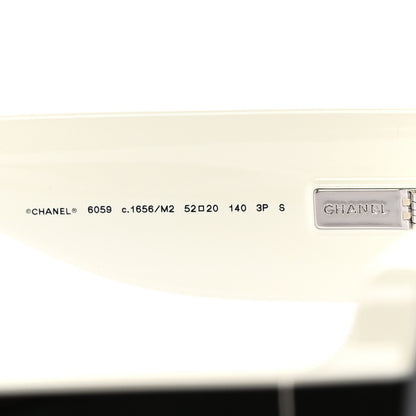 Chanel Acetate Square Sunglasses 6059 Black White 5 of 10