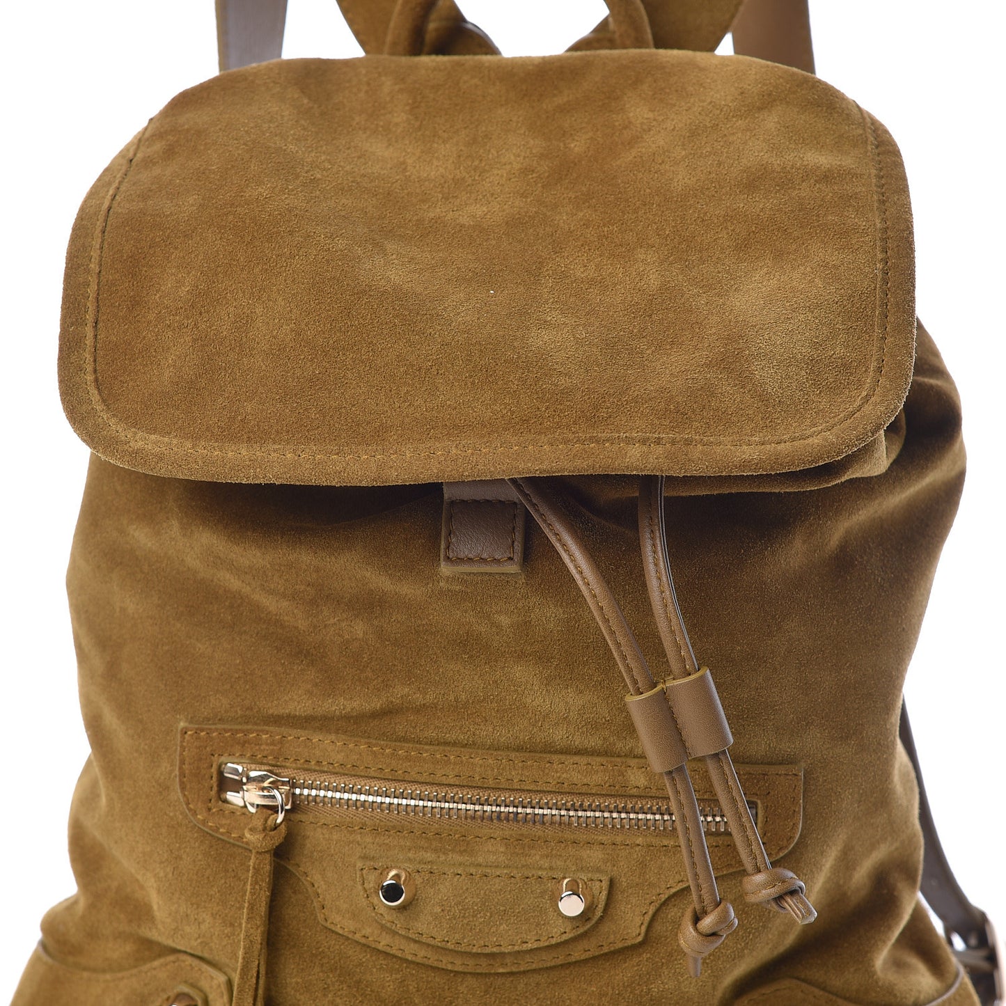 Baby Daim Suede Classic Hardware Traveler Backpack Beige Fauve
