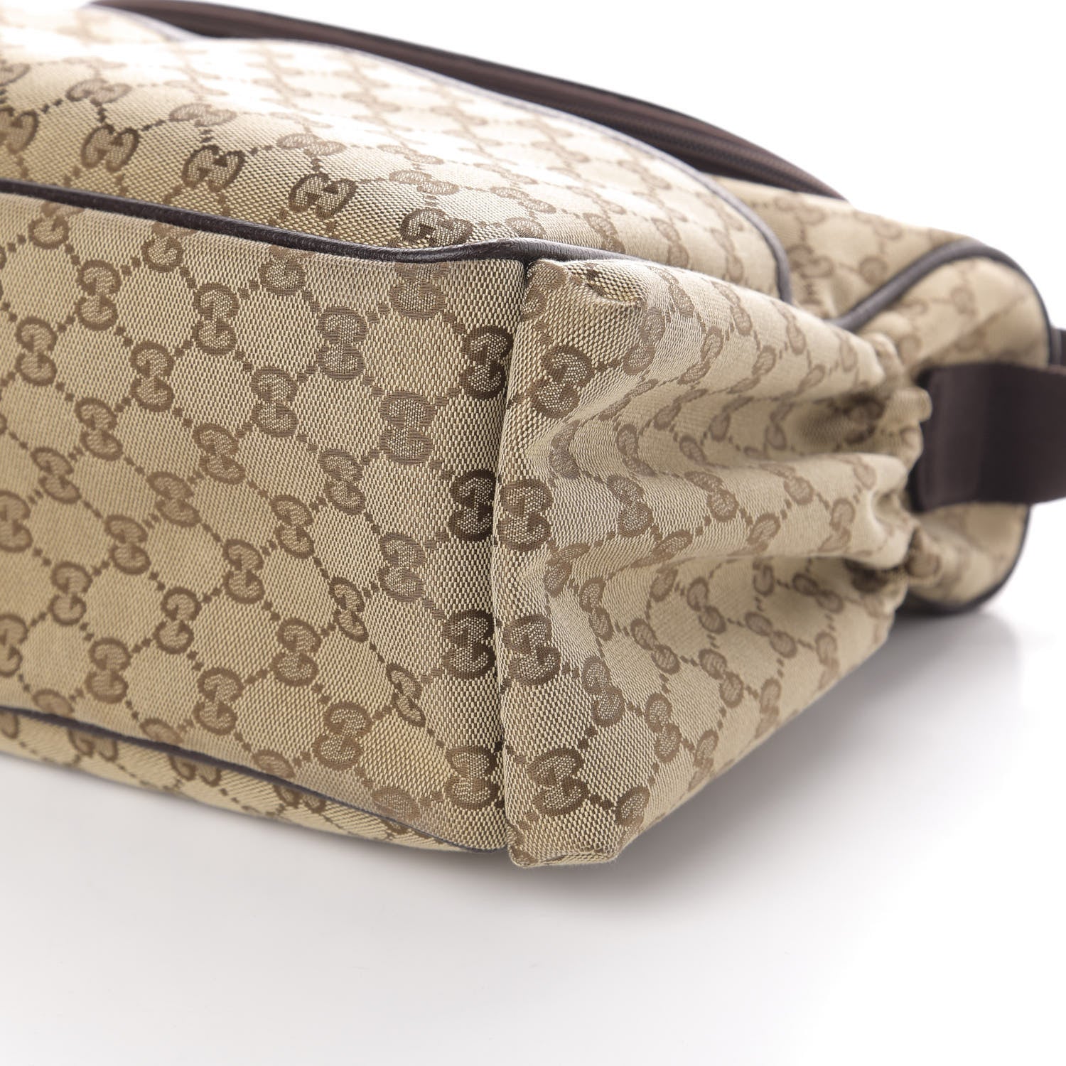 Gucci Monogram Natural Pigskin Large Diaper Bag Beige Ebony Cocoa Dark Chocolate 10 of 10