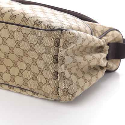 Gucci Monogram Natural Pigskin Large Diaper Bag Beige Ebony Cocoa Dark Chocolate 10 of 10