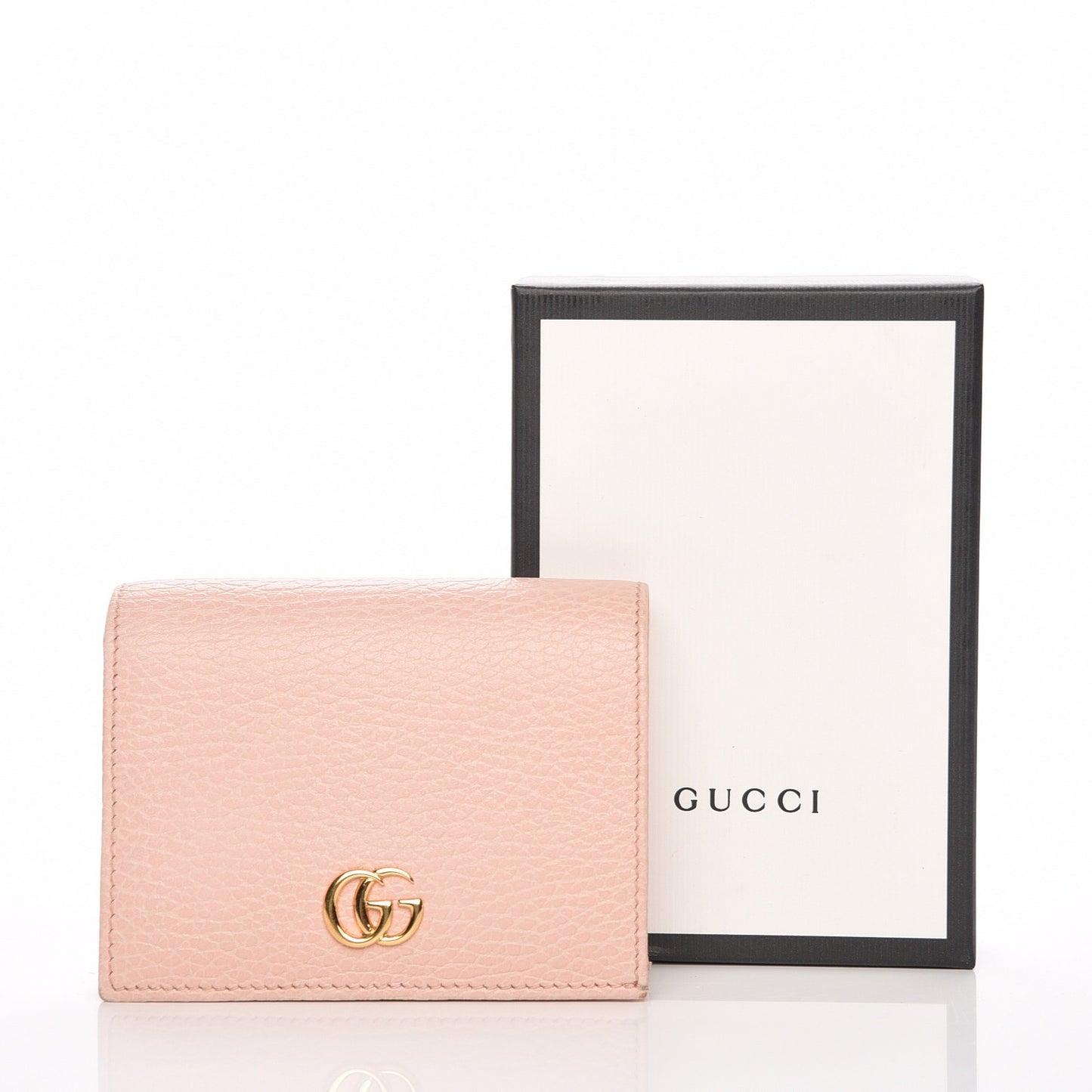 Dollar Calfskin GG Marmont Card Case Perfect Pink
