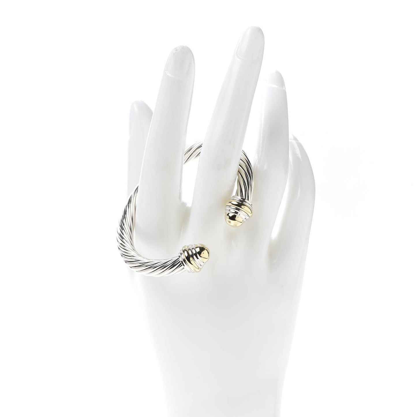 Sterling Silver 14K Yellow Gold 7mm Cable Classics Bracelet