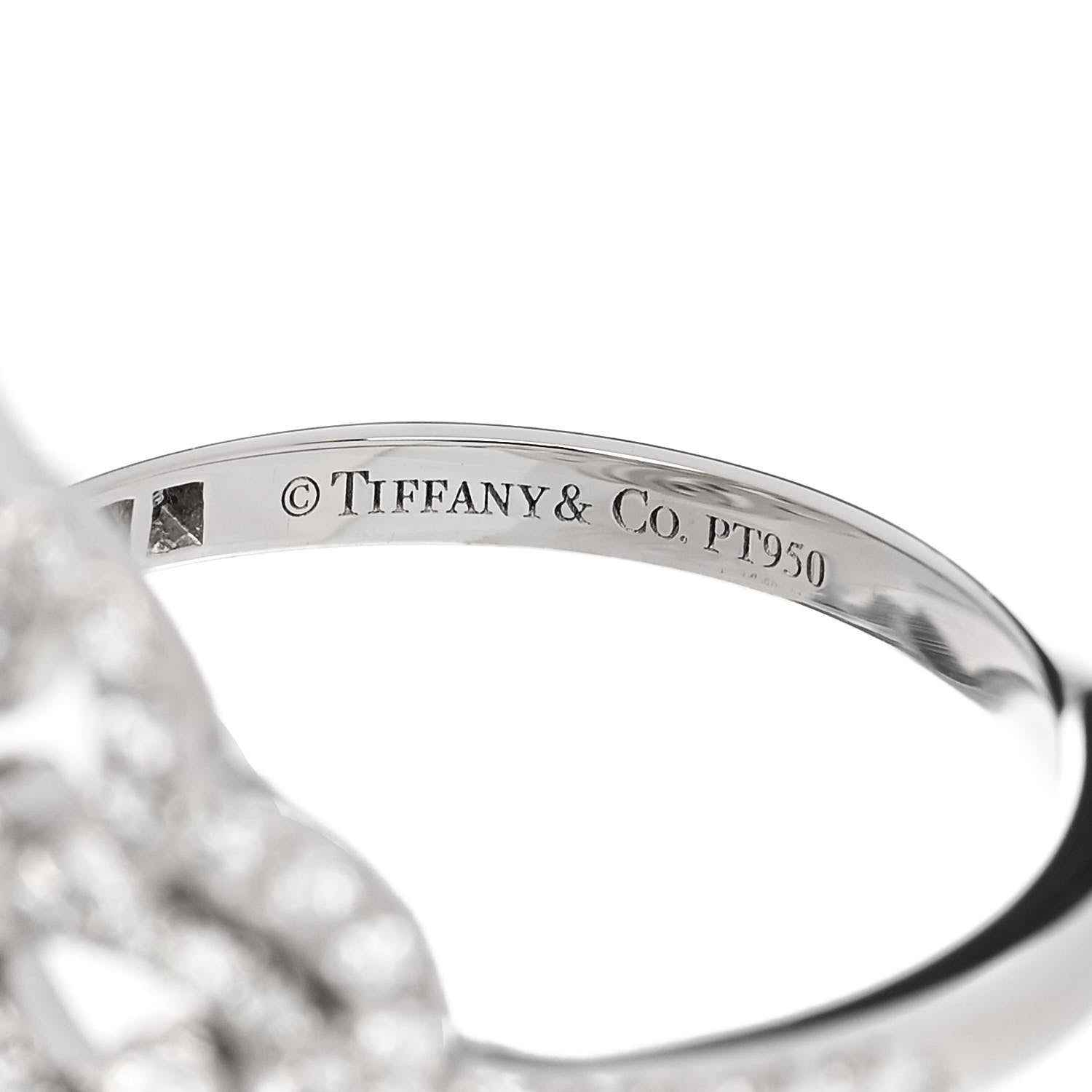 Tiffany Platinum Diamond Enchant Double Heart Ring 49 5 5 of 6