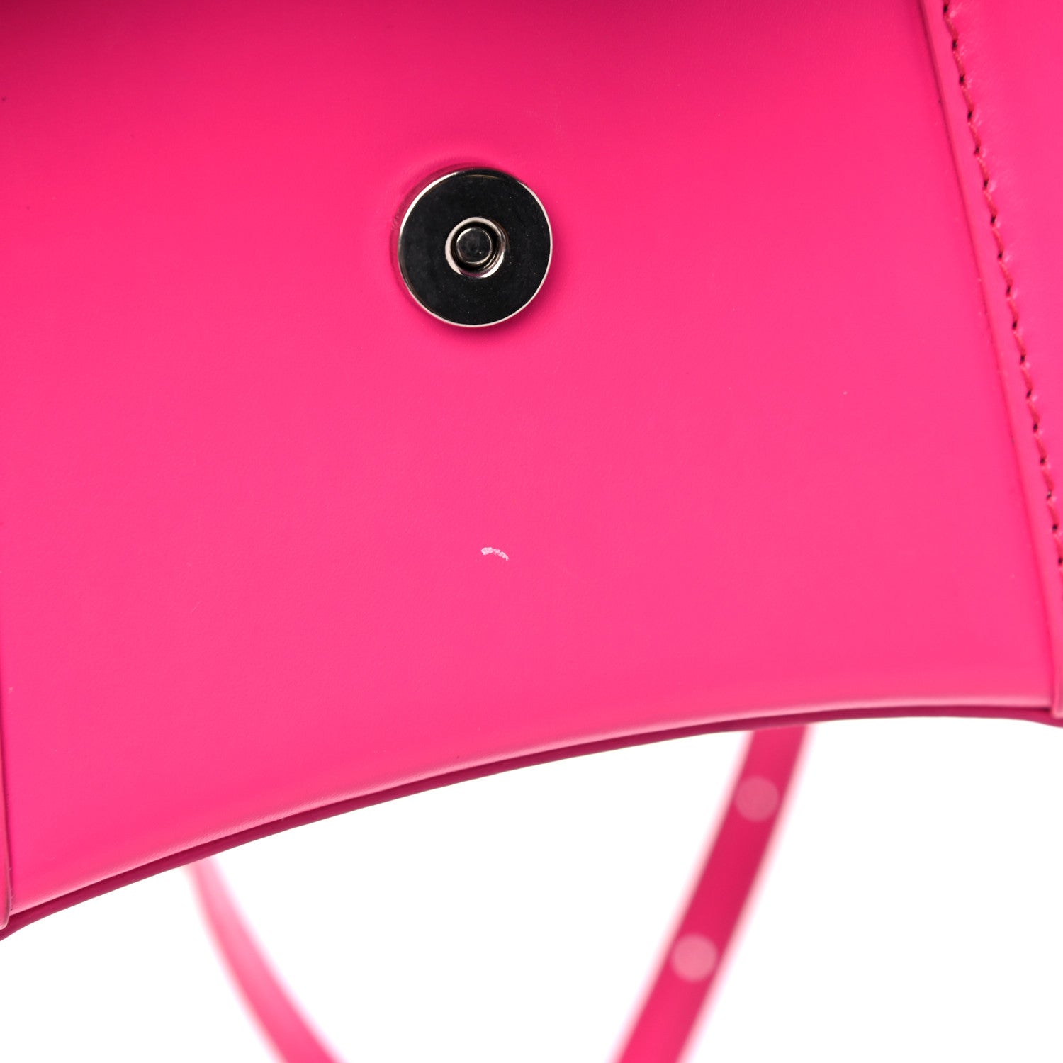 Balenciaga Shiny Box Calfskin Tonal B Hourglass Top Handle Bag XS Fuchsia 12 of 18
