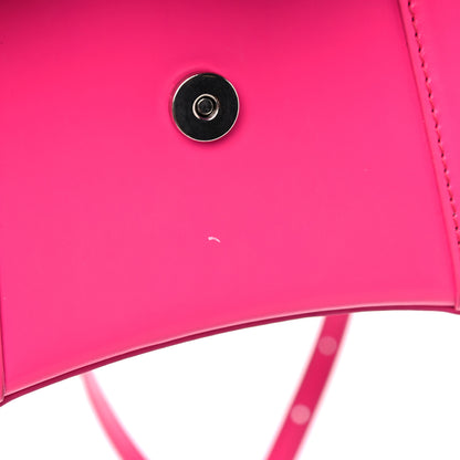 Balenciaga Shiny Box Calfskin Tonal B Hourglass Top Handle Bag XS Fuchsia 12 of 18