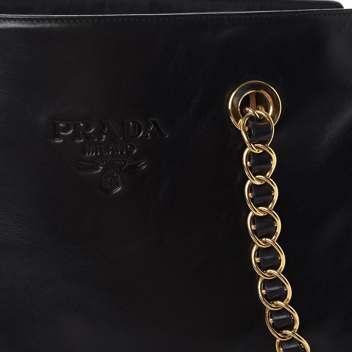 Nappa Chain Tote Black