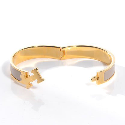 Hermes Narrow Enamel Clic Clac H Bracelet PM Poudre 3 of 5