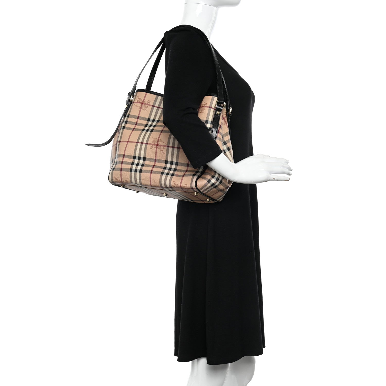 Burberry Haymarket Check Small Canterbury Tote Black 2 of 12
