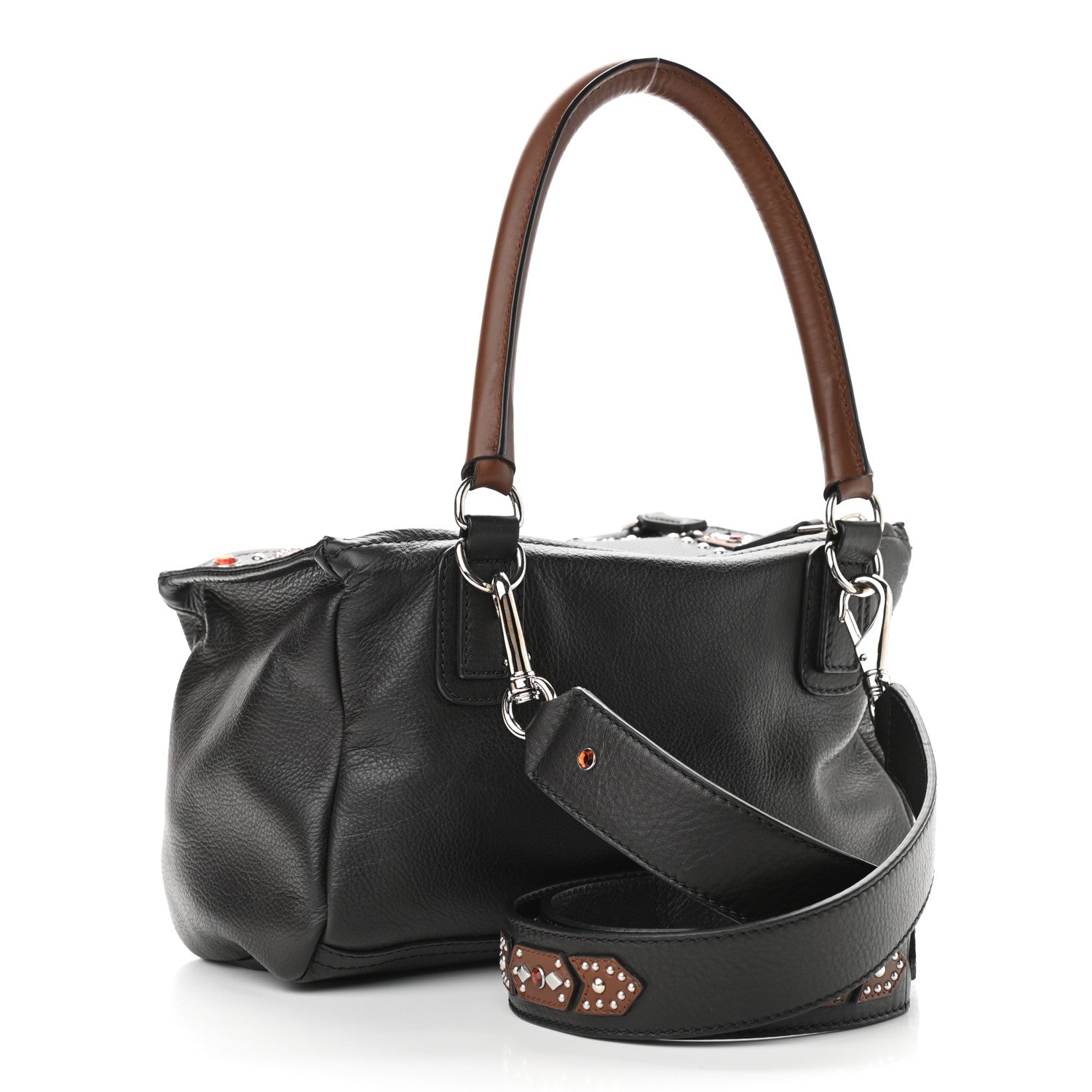 Givenchy Calfskin Small Studded Pandora Black Brown 3 of 10