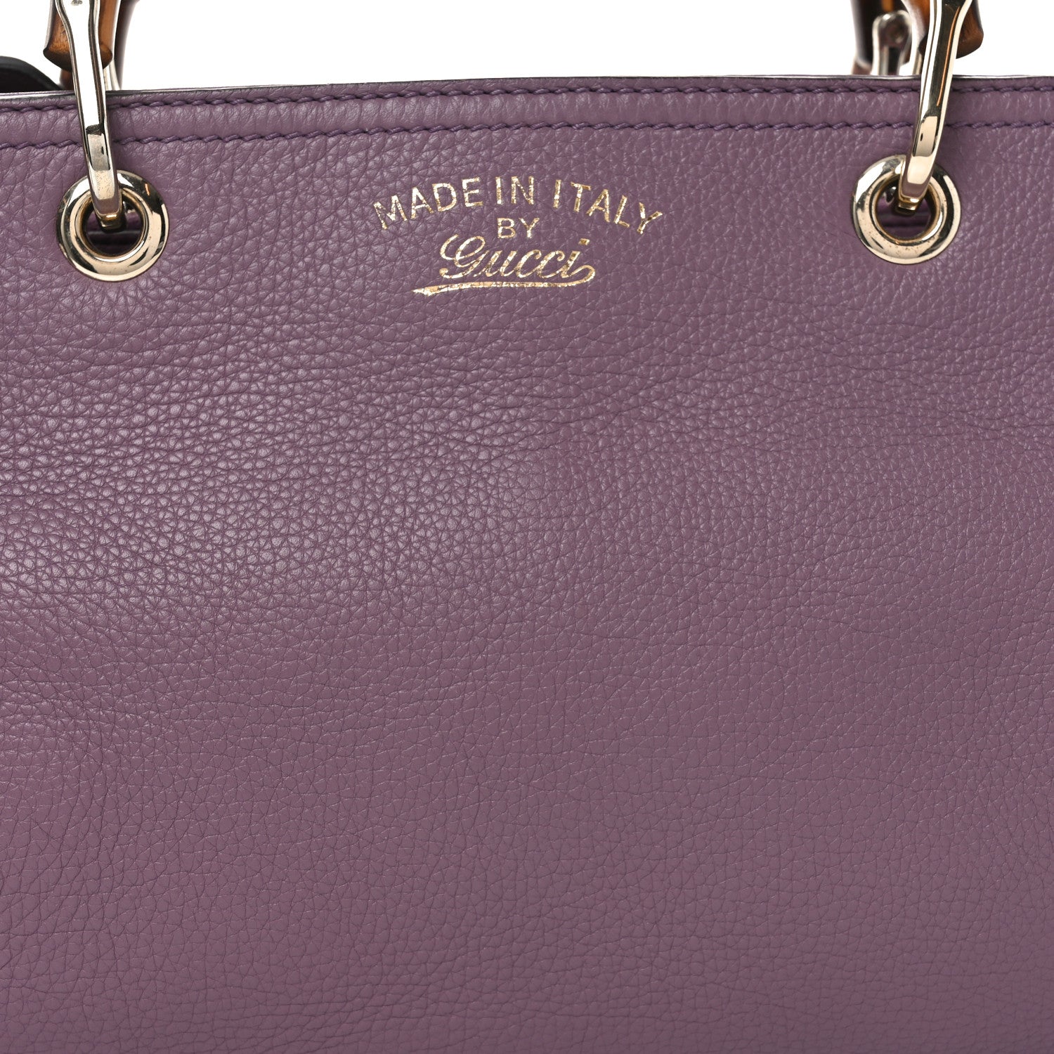 Gucci Pebbled Calfskin Medium Bamboo Shopper Tote Purple 8 of 10