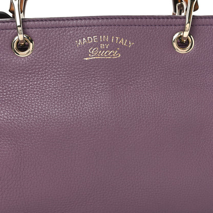 Gucci Pebbled Calfskin Medium Bamboo Shopper Tote Purple 8 of 10