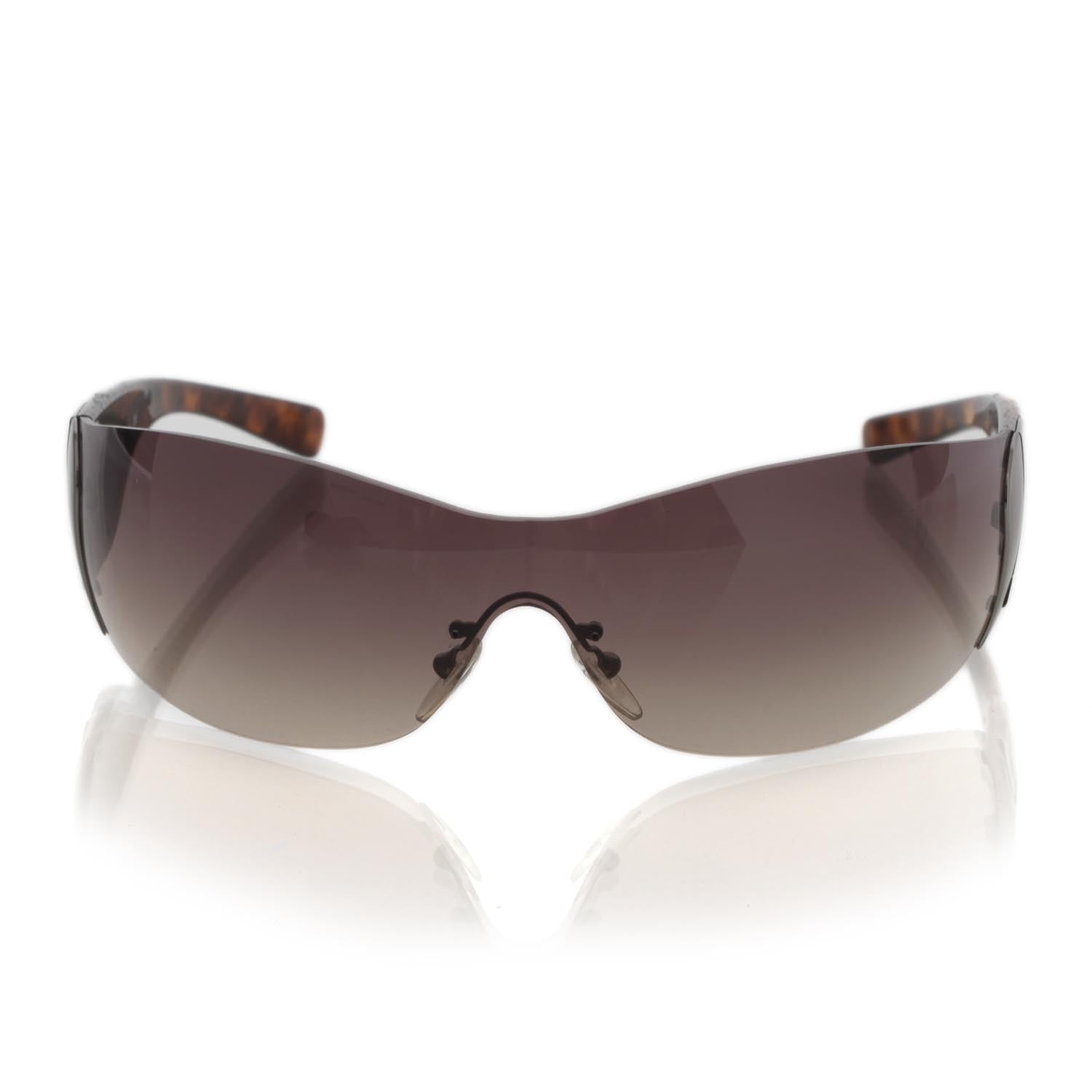 Prada Tortoise Shell Wrap Around Sunglasses SPR 58F 4 of 11