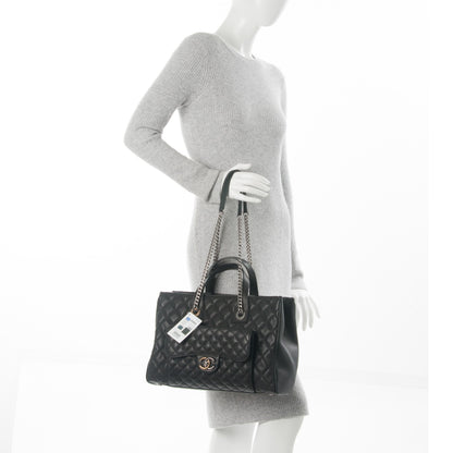 Chanel Caviar Quilted Large Casual Pocket Tote Black 2 of 7