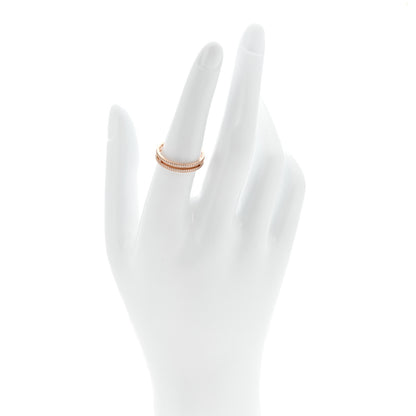 Hermes 18K Rose Gold Diamond Ariane Wedding Band Ring 54 6.75 2 of 5