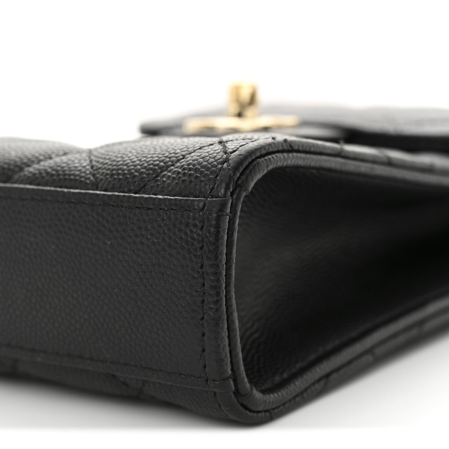 Caviar Quilted Classic Phone Holder Black