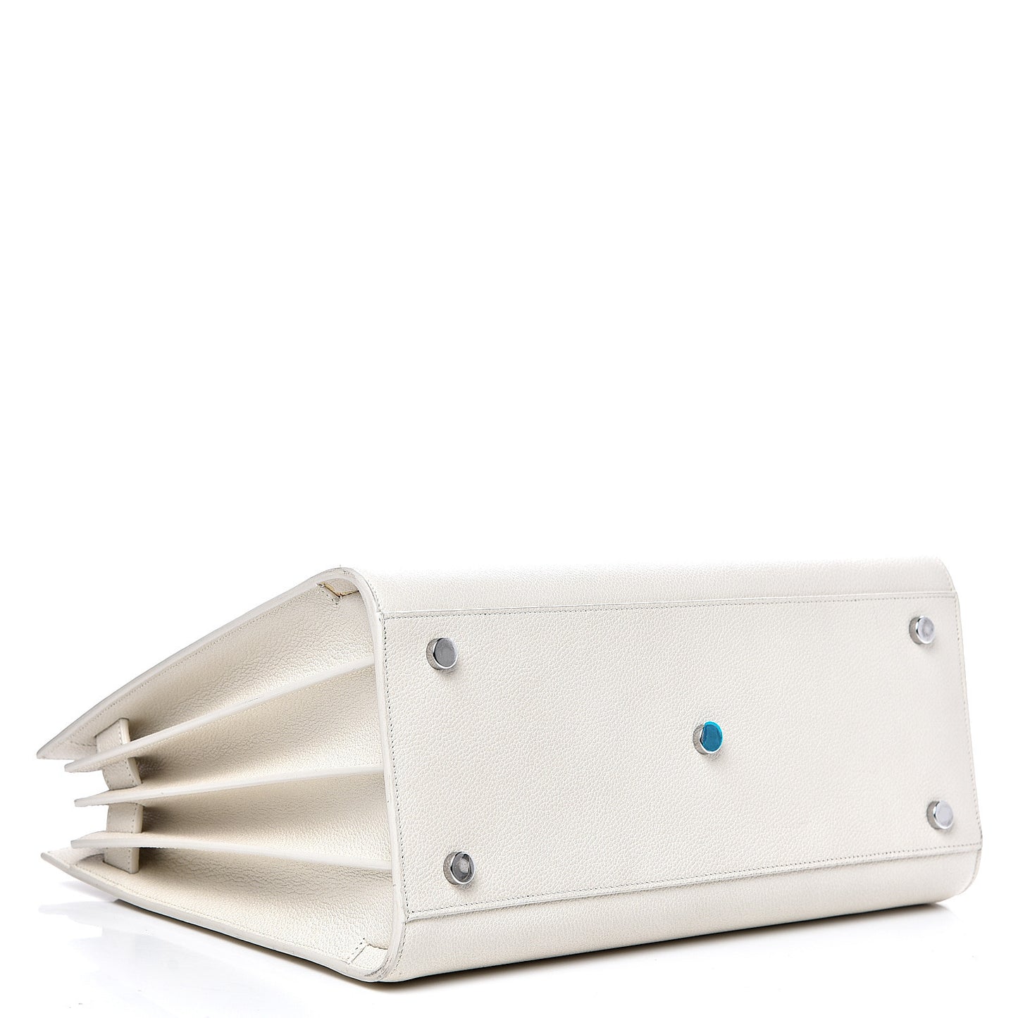 Grained Calfskin Small Sac De Jour Dove White