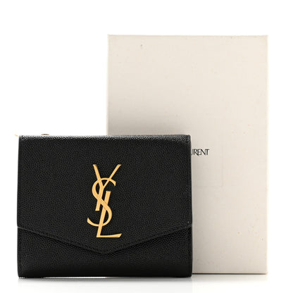 Saint Laurent Grain De Poudre Monogram Bi-Fold Wallet Black 9 of 9