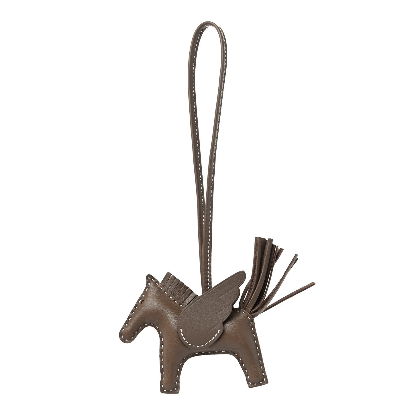 Milo Lambskin Grigri Rodeo Pegase Horse Bag Charm PM Etoupe