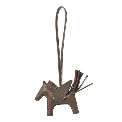 Hermes Milo Lambskin Grigri Rodeo Pegase Horse Bag Charm PM Etoupe 1 of 5