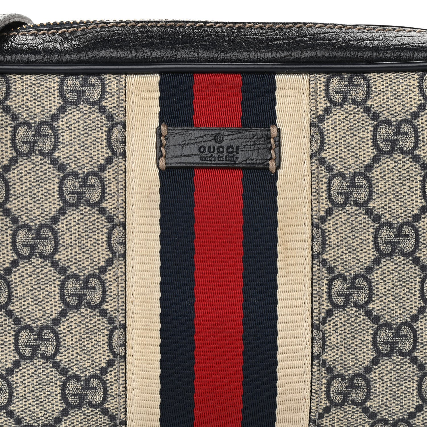 Gucci GG Supreme Monogram Web Small Shoulder Bag Navy 7 of 9