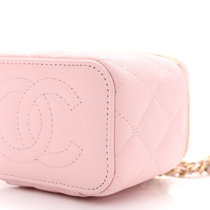 Chanel Caviar Quilted Mini Vanity Case With Chain Light Pink 10 of 11