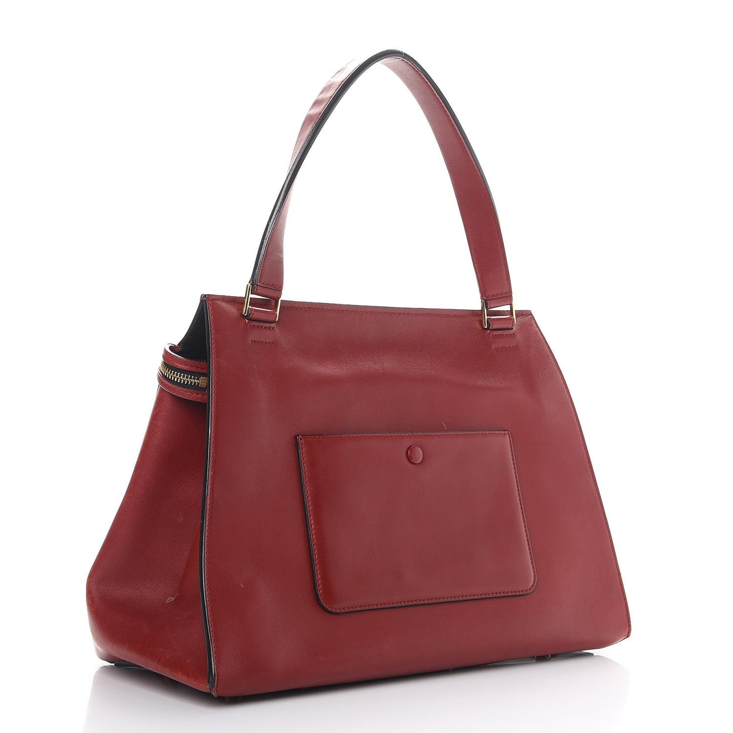 Smooth Calfskin Medium Edge Shoulder Bag Red