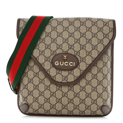 Gucci GG Supreme Monogram Web Medium Neo Vintage Flap Messenger Bag Beige New Acero 1 of 11