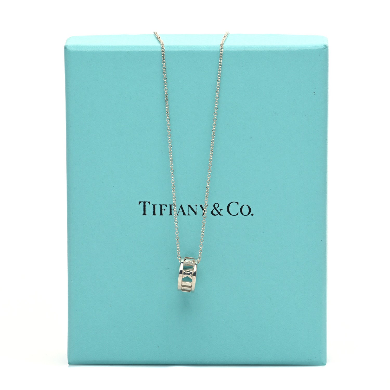 Tiffany Sterling Silver Atlas Open Pendant Necklace 6 of 6