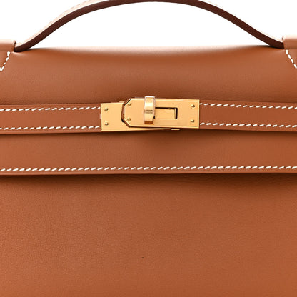 Hermes Swift Kelly Pochette Clutch Gold 8 of 11