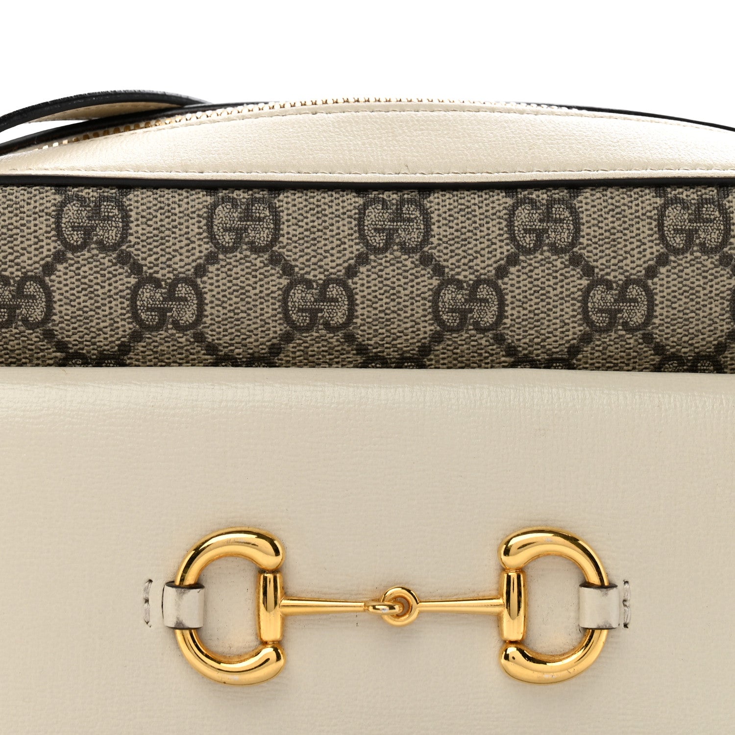 Gucci GG Supreme Monogram Small Horsebit 1955 Shoulder Bag Beige Mystic White 8 of 12