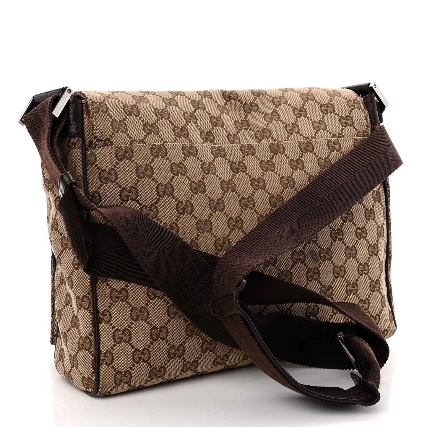 Monogram Small Flap Messenger Bag Beige Dark Brown