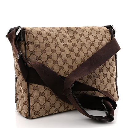 Gucci Monogram Small Flap Messenger Bag Beige Dark Brown 3 of 10
