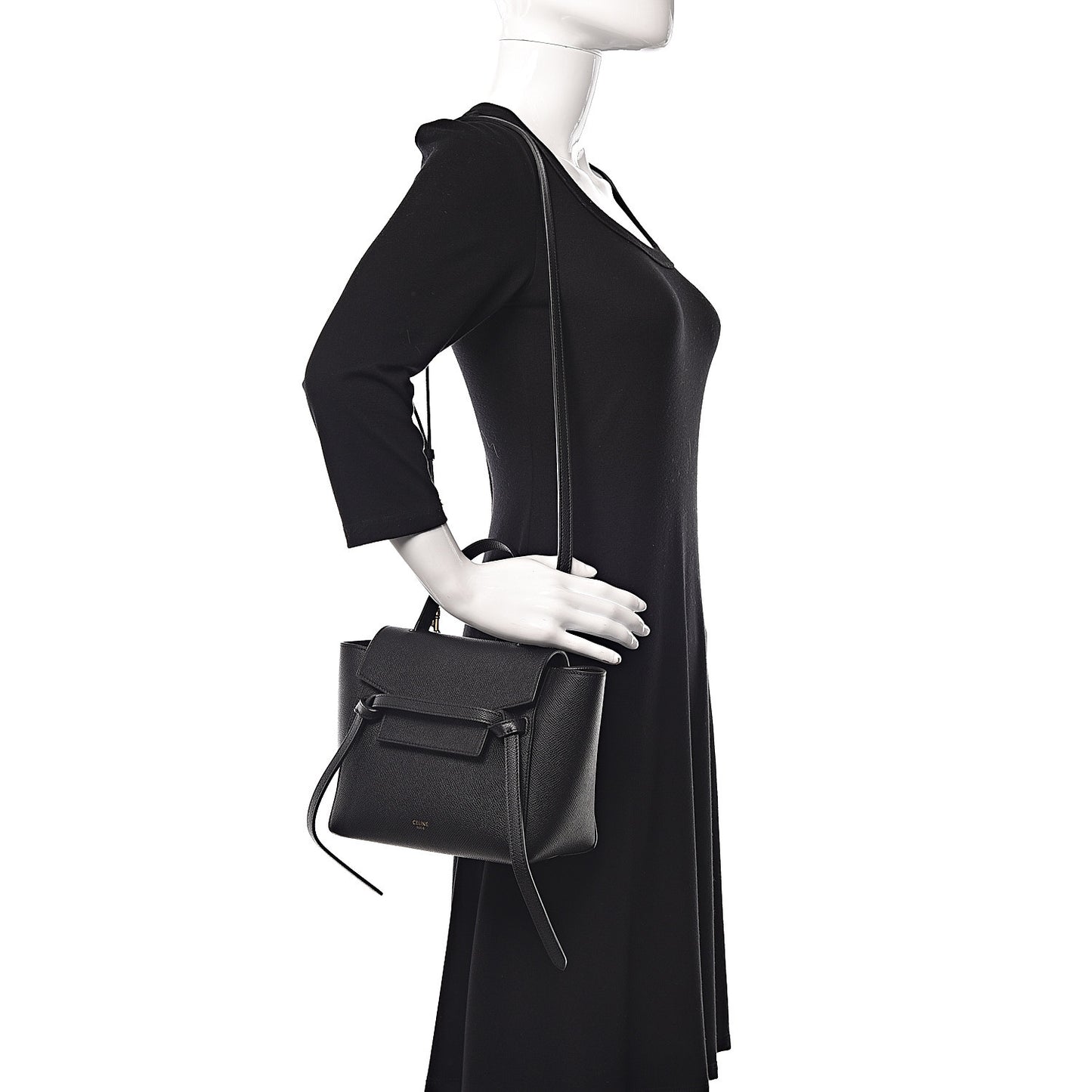 Grained Calfskin Nano Belt Bag Black