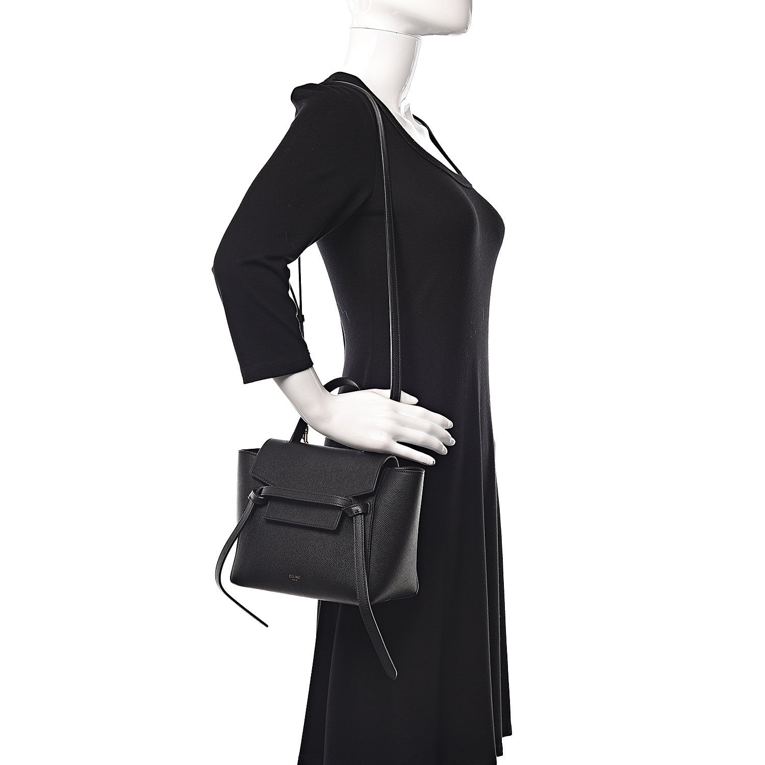 Celine Grained Calfskin Nano Belt Bag Black 2 of 10