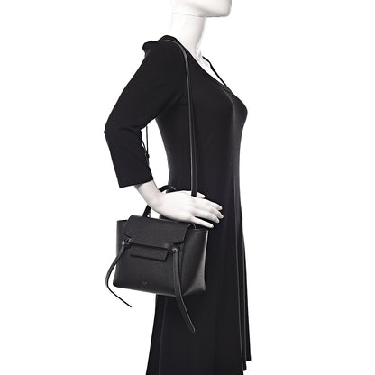 Celine Grained Calfskin Nano Belt Bag Black 2 of 10