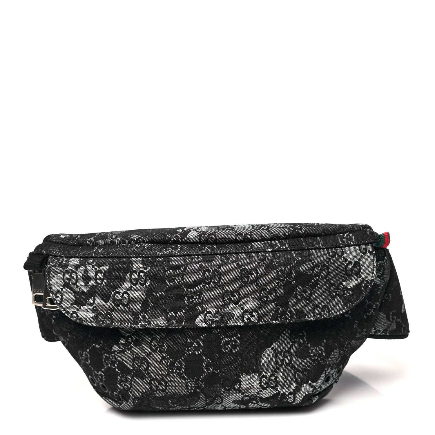 Gucci Denim Monogram Web Belt Bag Blue Multicolor 1 of 10