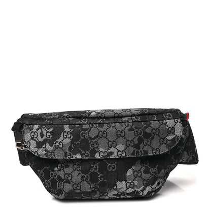 Gucci Denim Monogram Web Belt Bag Blue Multicolor 1 of 10