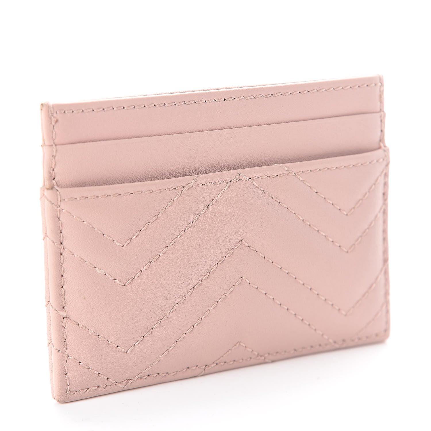 Gucci Calfskin Matelasse GG Marmont Card Holder Perfect Pink 3 of 7