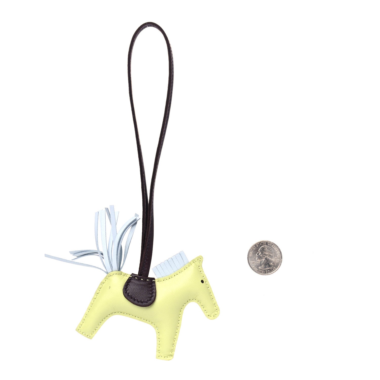 Hermes Milo Lambskin Grigri Rodeo Horse Bag Charm PM Jaune Bourgeon Bleu Brume Rouge Sellier 2 of 3