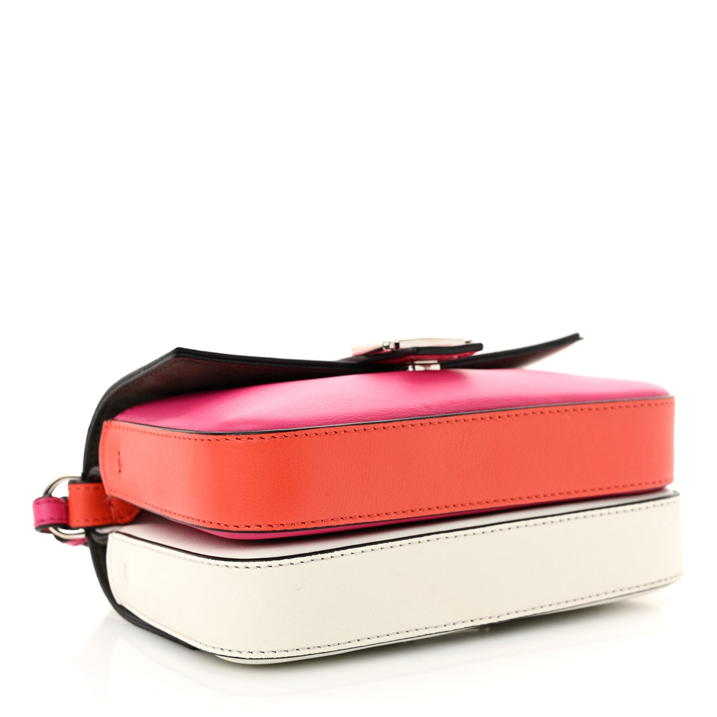 Vitello Dolce Nappa Flowerland Tri-Color Micro Double Baguette Fuxia White Ice Papavero