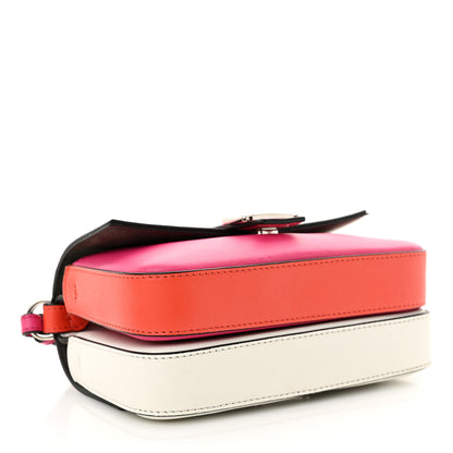 Fendi Vitello Dolce Nappa Flowerland Tri-Color Micro Double Baguette Fuxia White Ice Papavero 4 of 10