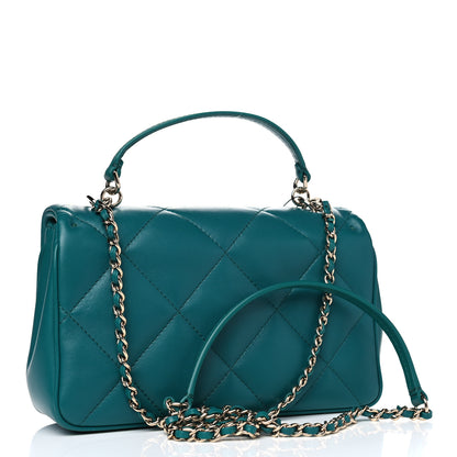 Chanel Lambskin Quilted Small Easy Carry Flap Green 2 of 5